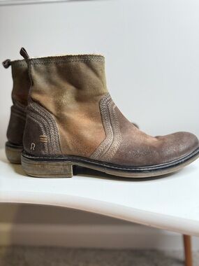 Roan Men's Brown Suede Zip Up Ankle Boots